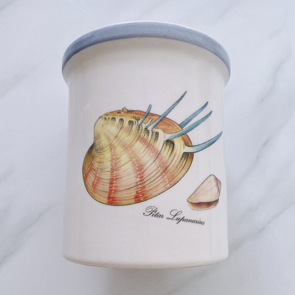 Vintage Ceramica Due Torri Italian Canister with Pitar Lupanarius Made in Italy